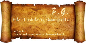 Pálinkás Gabriella névjegykártya